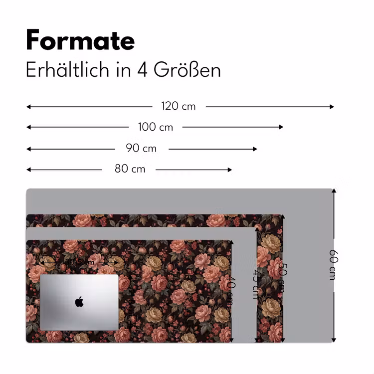 Bloemen - Patroon - Natuur - Vintage - Roze Muismat XXL klein -ysfeer5_duits