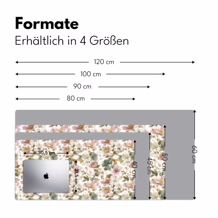 Bloemen - Patroon - Pastel Muismat XXL klein 681 -ysfeer5_duits