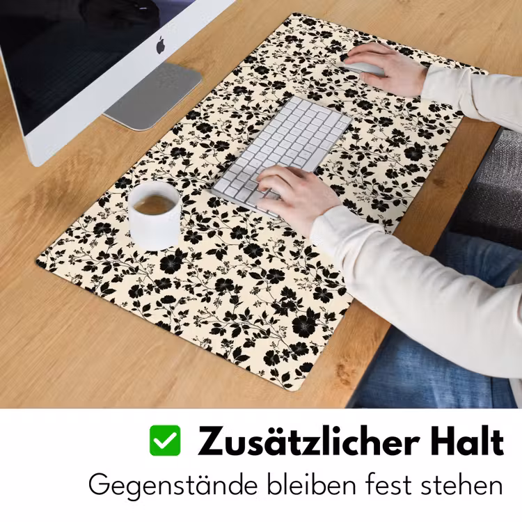 Bloemen - Dessin - Zwart Muismat XXL klein 681 -ysfeer3_duits