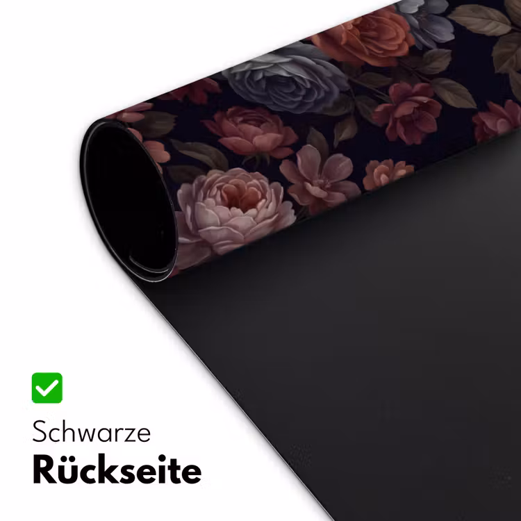Bloemen - Patroon - Vintage - Donker - Roze Muismat XXL klein -ysfeer2_duits