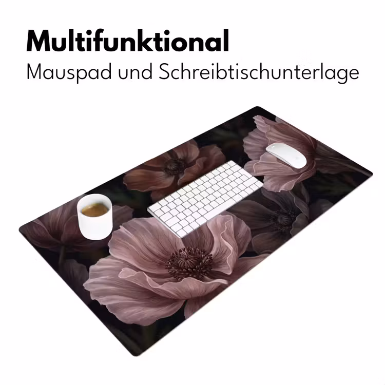 Bloemen - Natuur - Roze - Donker - Modern Muismat XXL klein -ysfeer4_duits