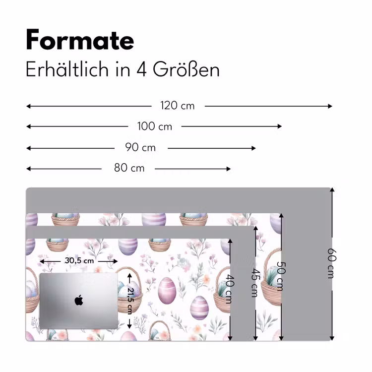 Bloemen - Paaseieren - Patroon Muismat XXL klein -ysfeer5_duits