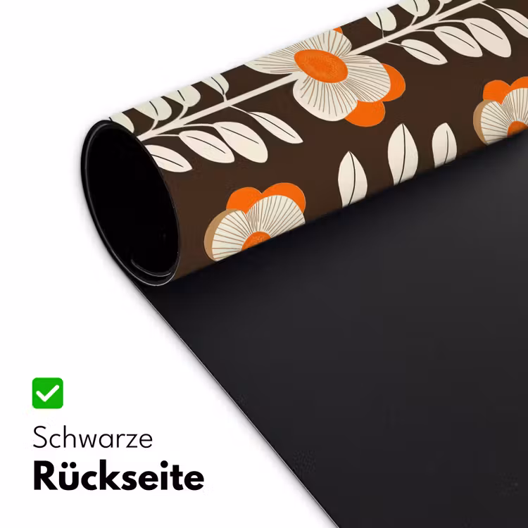 Bloemen - Retro - Bruin Muismat XXL klein 681 -ysfeer2_duits
