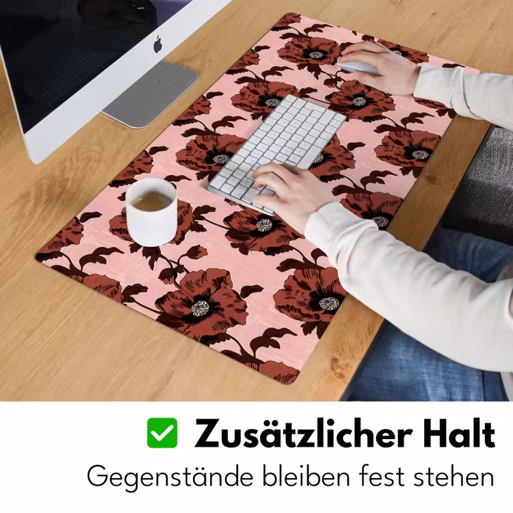 Bloemen - Retro - Rood Muismat XXL klein 681 -ysfeer3_duits