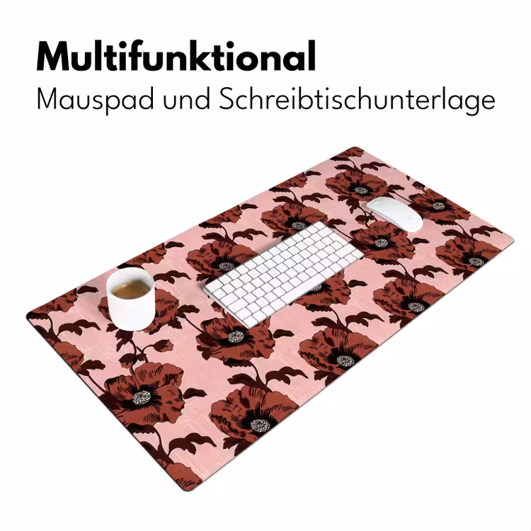Bloemen - Retro - Rood Muismat XXL klein 681 -ysfeer4_duits