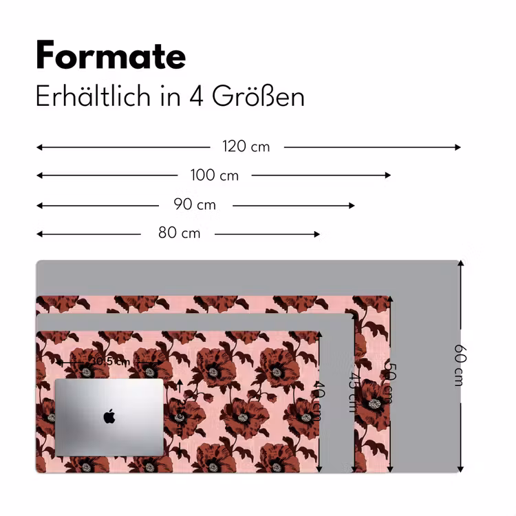Bloemen - Retro - Rood Muismat XXL klein 681 -ysfeer5_duits