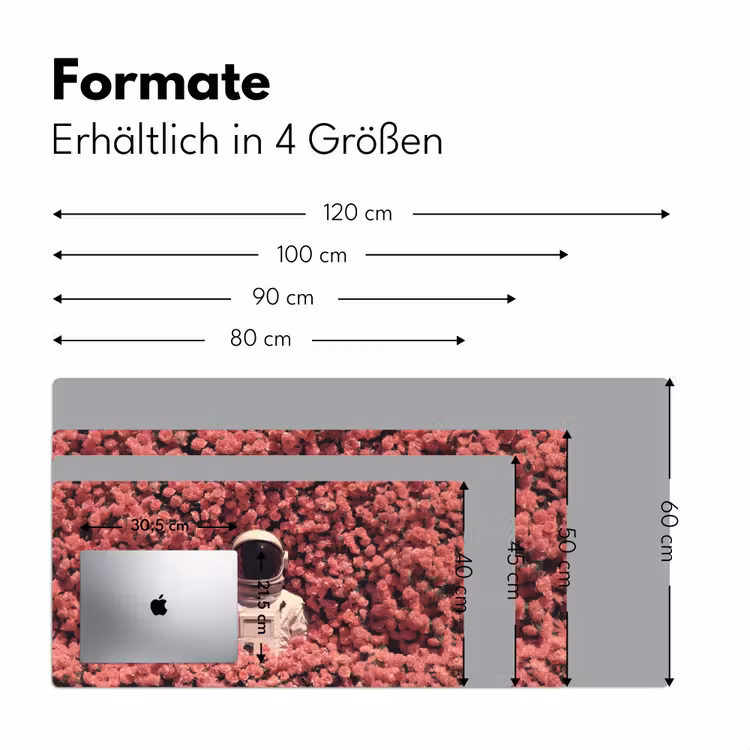 Bloemen - Roze - Astronaut Muismat XXL klein -ysfeer5_duits