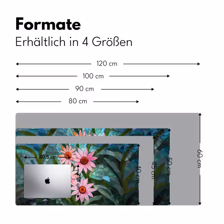 Bloemen - Roze - Glasmozaïek Muismat XXL klein -ysfeer5_duits