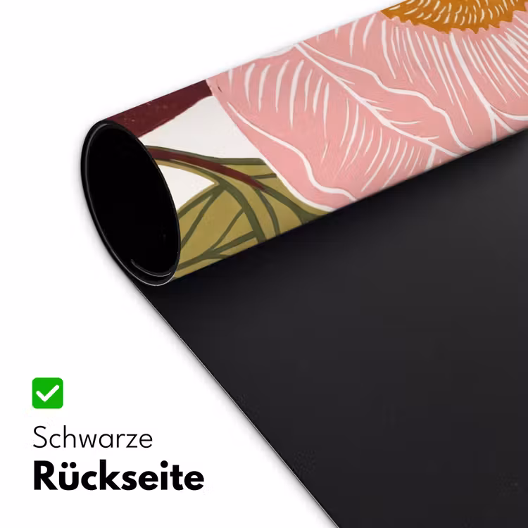 Schreibtischunterlage - Blumen – Rosa – Illustration - Bloemen - Roze - Illustratie Muismat XXL klein
