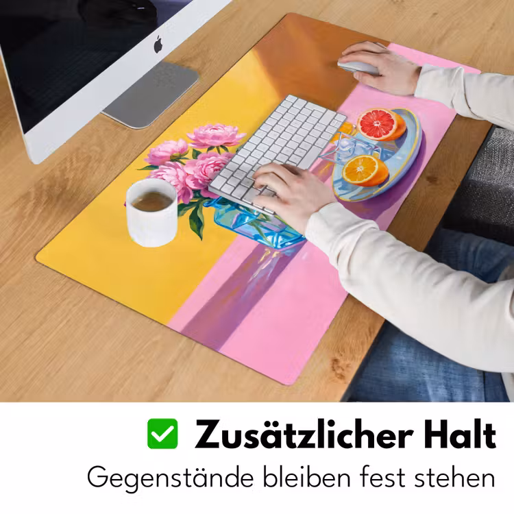 Schreibtischunterlage - Blumen – Rosa – Modern - Bloemen - Roze - Modern Muismat XXL klein