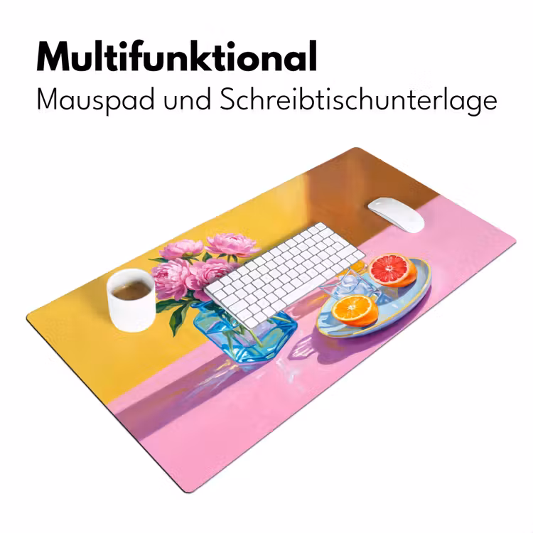 Schreibtischunterlage - Blumen – Rosa – Modern - Bloemen - Roze - Modern Muismat XXL klein
