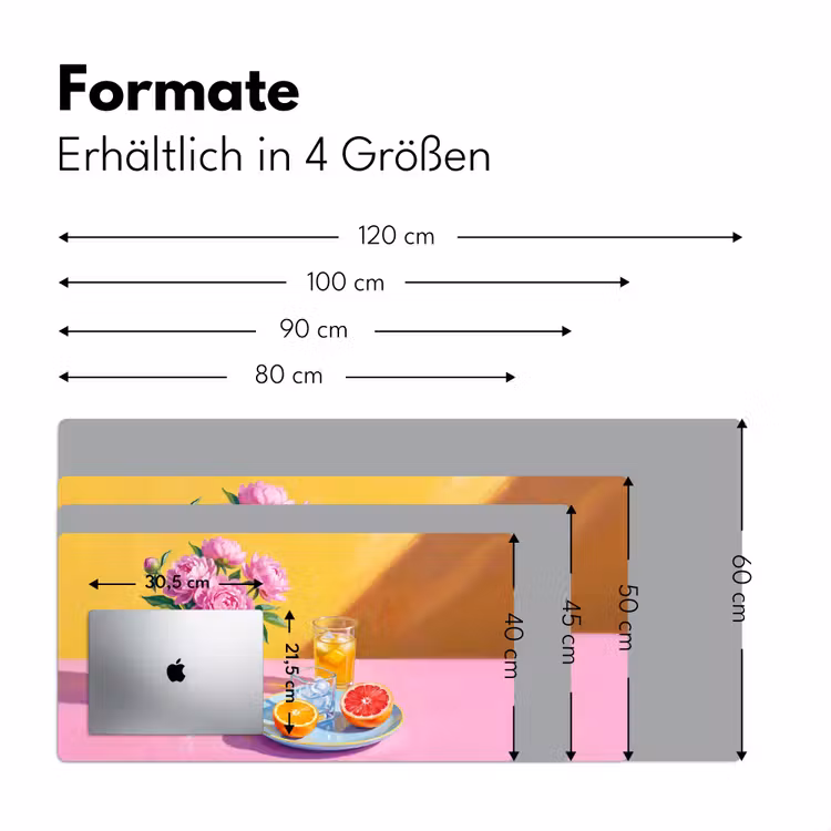 Schreibtischunterlage - Blumen – Rosa – Modern - Bloemen - Roze - Modern Muismat XXL klein