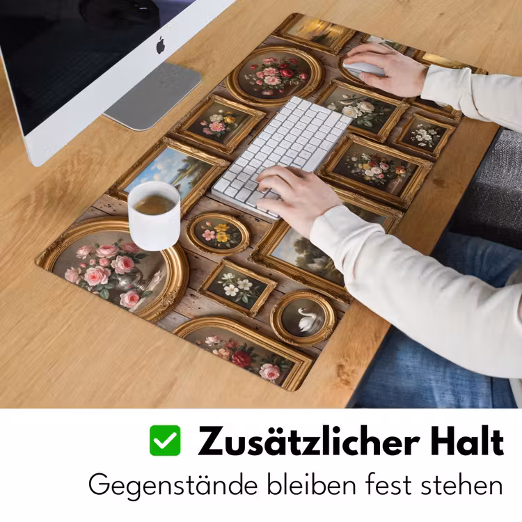 Bloemen - Rozen - Klassiek - Vaas - Kleurrijk Muismat XXL klein -ysfeer3_duits