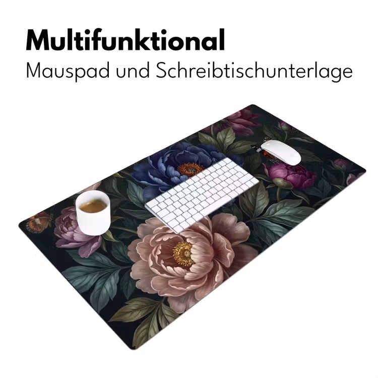 Bloemen - Vlinder - Natuur - Modern - Paars Muismat XXL klein -ysfeer4_duits