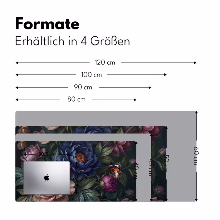 Bloemen - Vlinder - Natuur - Modern - Paars Muismat XXL klein -ysfeer5_duits
