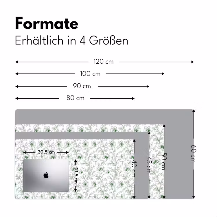 Bloemen - Getekend - Groen Muismat XXL klein 681 -ysfeer5_duits