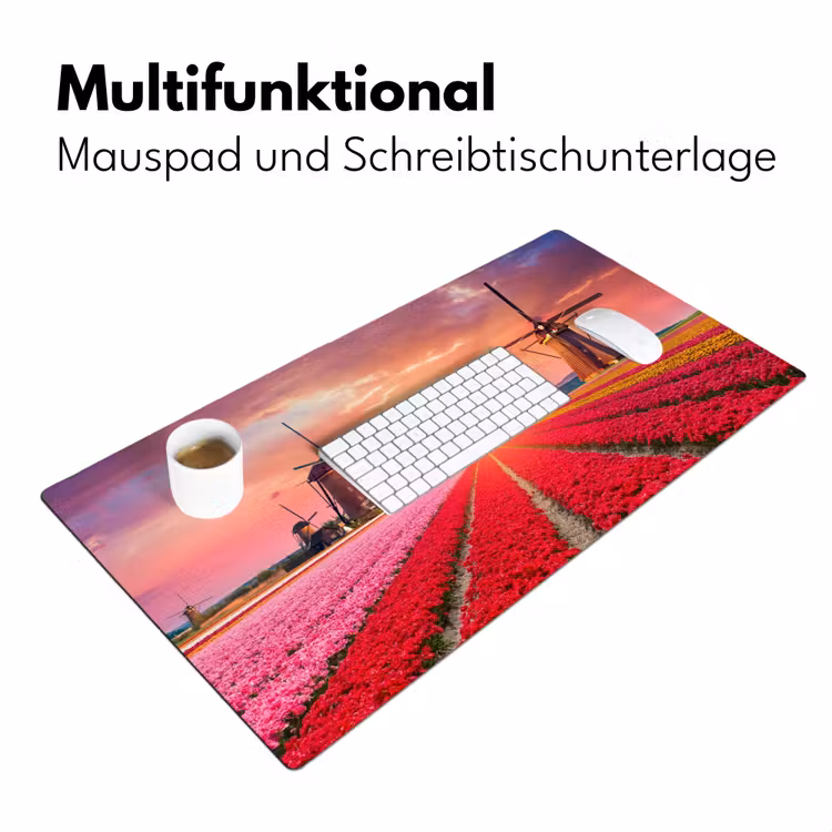 bloemen-tulpen-bloemenveld-molens-holland Muismat XXL klein -ysfeer4_duits