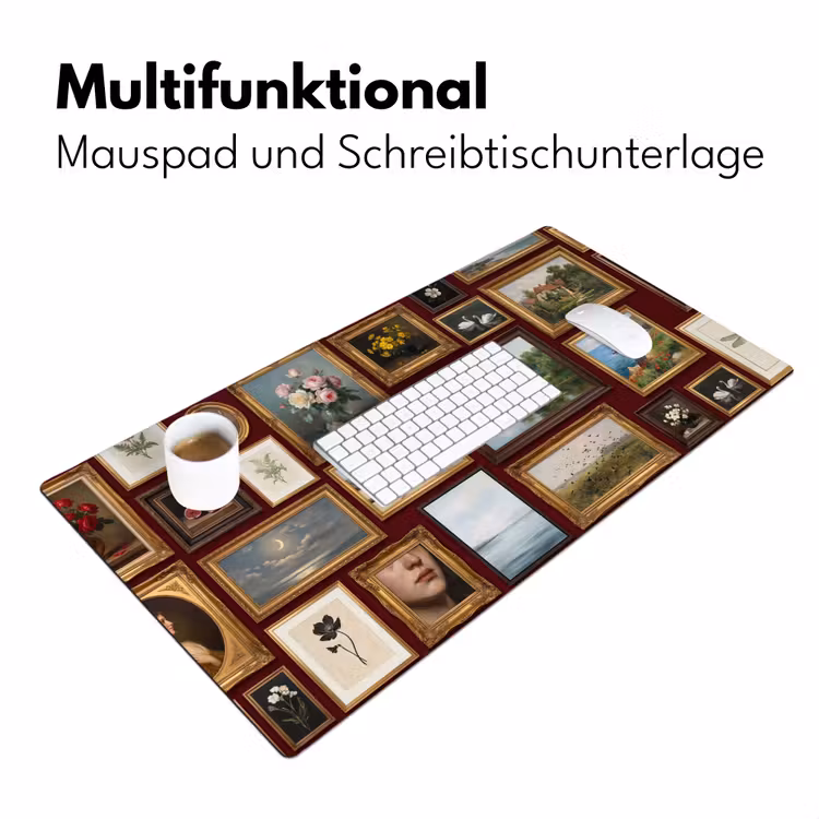 Bloemen - Vaas - Klassiek - Kunst - Rood Muismat XXL klein -ysfeer4_duits