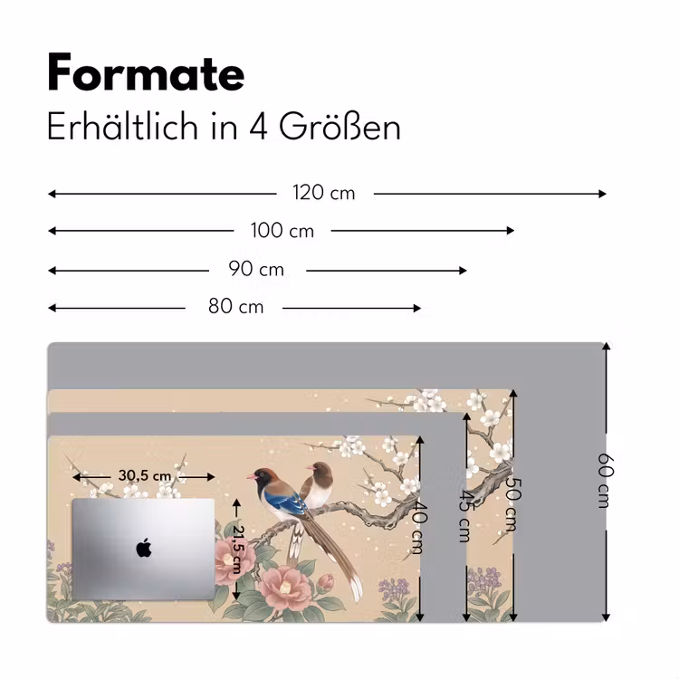 Bloemen - Vogels - Bloemen Muismat XXL klein -ysfeer5_duits