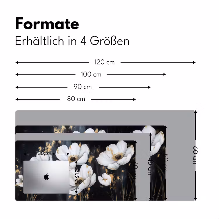 Bloemen - Wit - Abstract Muismat XXL klein -ysfeer5_duits