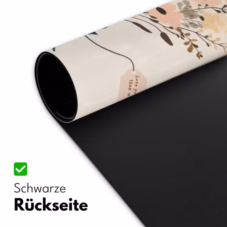 Bloemen - Quote - Beige - Lint Muismat XXL klein -ysfeer2_duits
