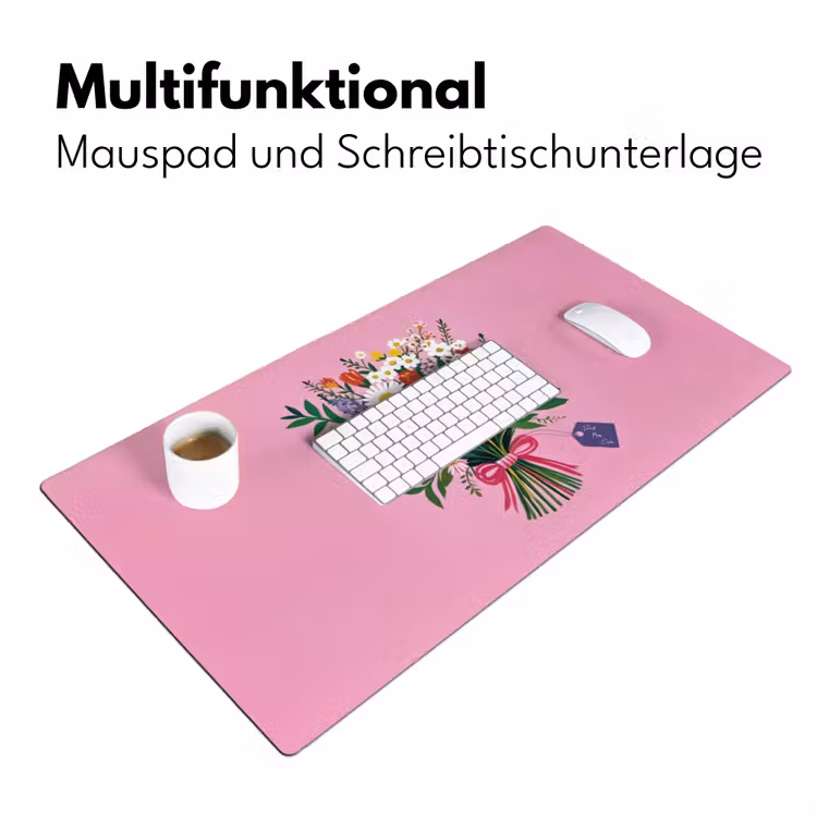 Bloemen - Quote - Kaartje - Kleurrijk Muismat XXL klein -ysfeer4_duits