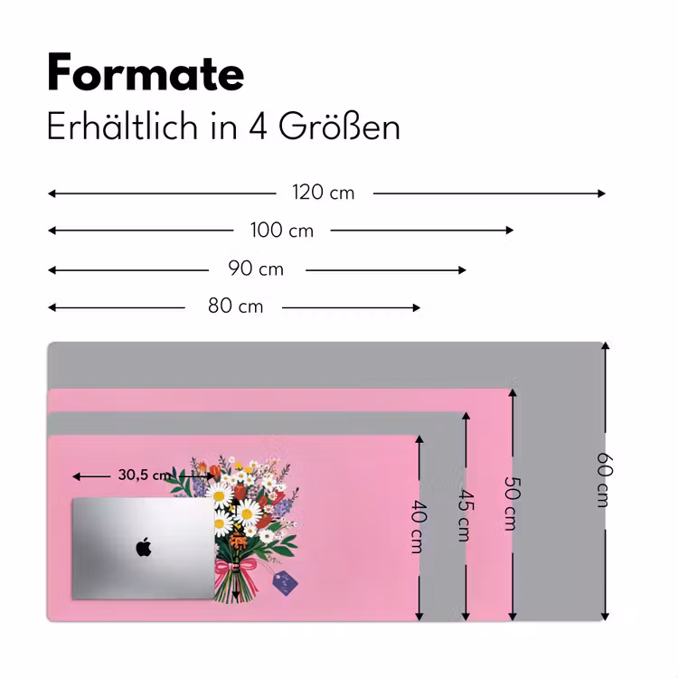Bloemen - Quote - Kaartje - Kleurrijk Muismat XXL klein -ysfeer5_duits