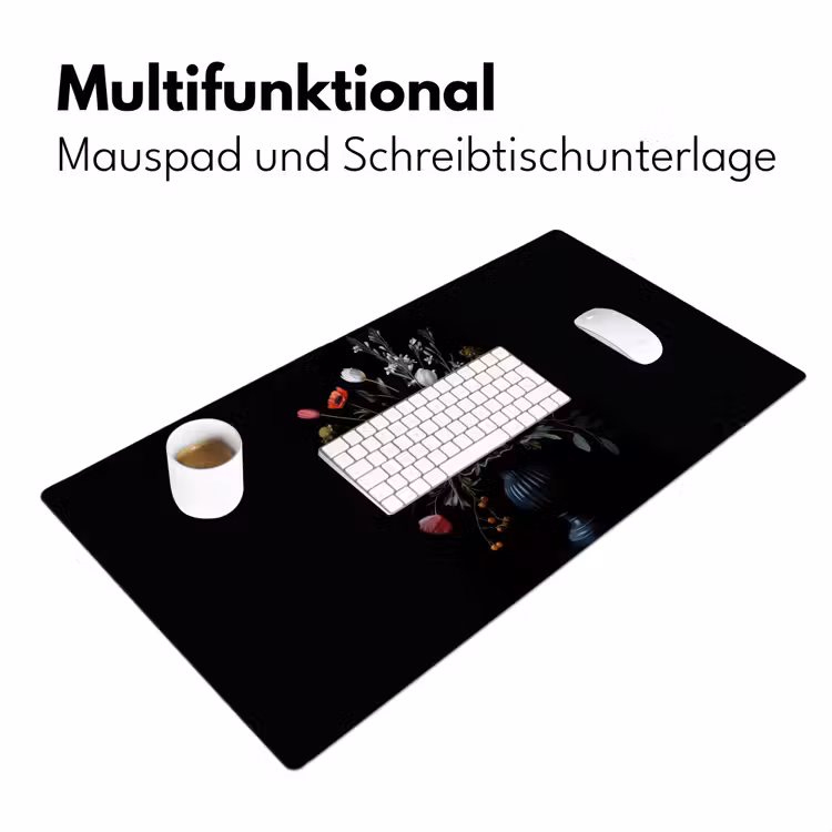 Bloemstuk - Vaas - Zwart Muismat XXL klein -ysfeer4_duits