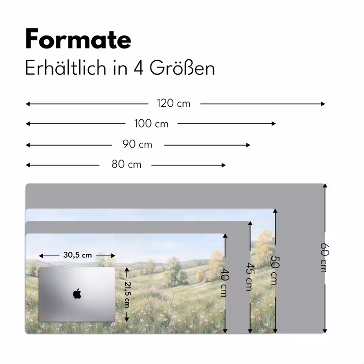 Bloemen veld - Bloemen - Groen Muismat XXL klein -ysfeer5_duits