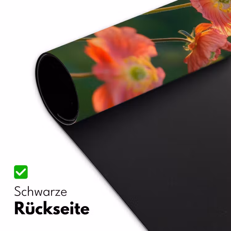 Bloemenveld - Zonnestralen - Oranje Muismat XXL klein -ysfeer2_duits