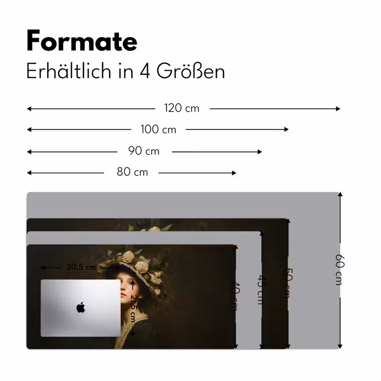 Bloemenhoed - Portret - Vrouw Muismat XXL klein -ysfeer5_duits