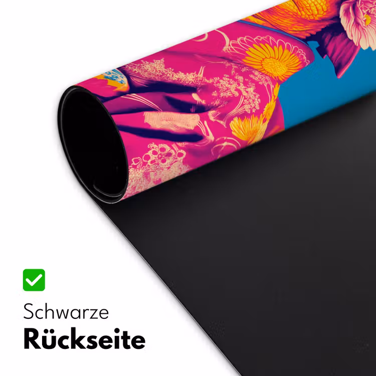 Bloemenkrans - Hagedis - Kimono - Paars Muismat XXL klein -ysfeer2_duits
