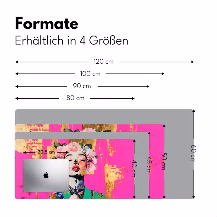 Bloemenkroon - Goud - Vrouw - Portret Muismat XXL klein -ysfeer5_duits