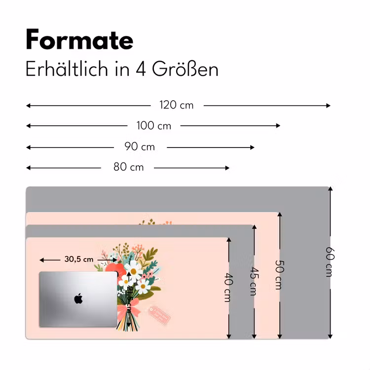Boeket - Strikje - Kaartje - Quote Muismat XXL klein -ysfeer5_duits