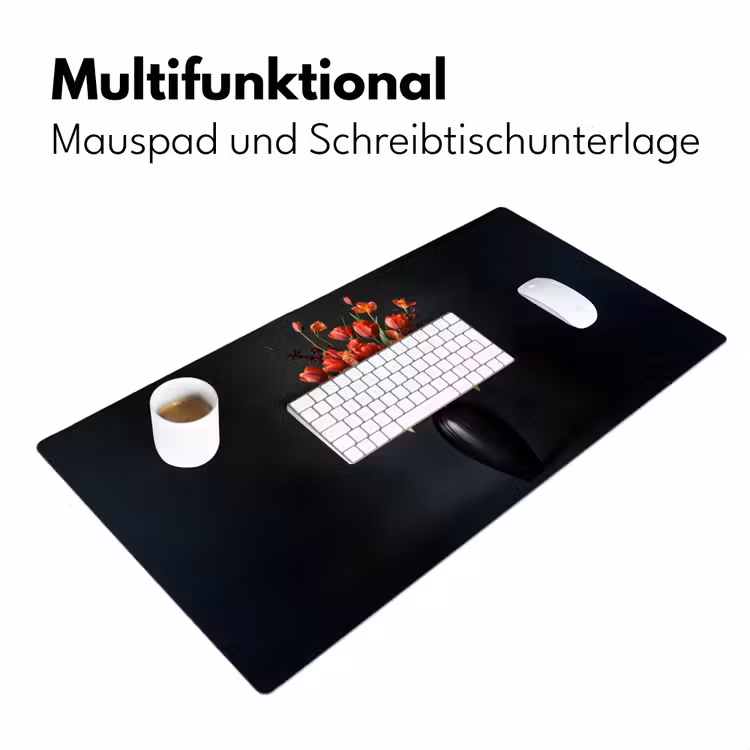 Boeket - Tulpen - Vaas - Rood Muismat XXL klein -ysfeer4_duits