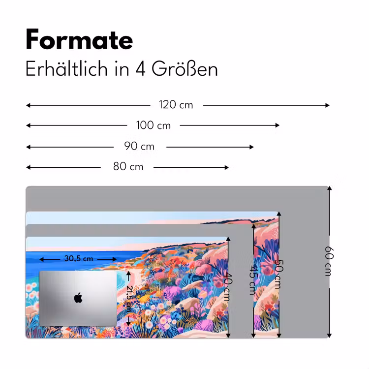 Bloemenweide - Zee - Zomers Muismat XXL klein -ysfeer5_duits