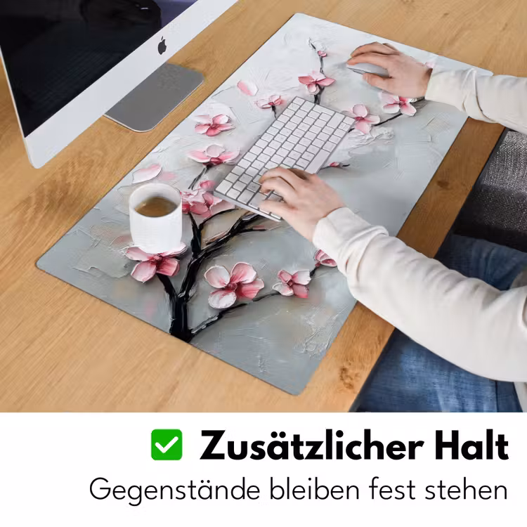 Bloesem - Kunstzinnig - Roze - Sakura Muismat XXL klein -ysfeer3_duits