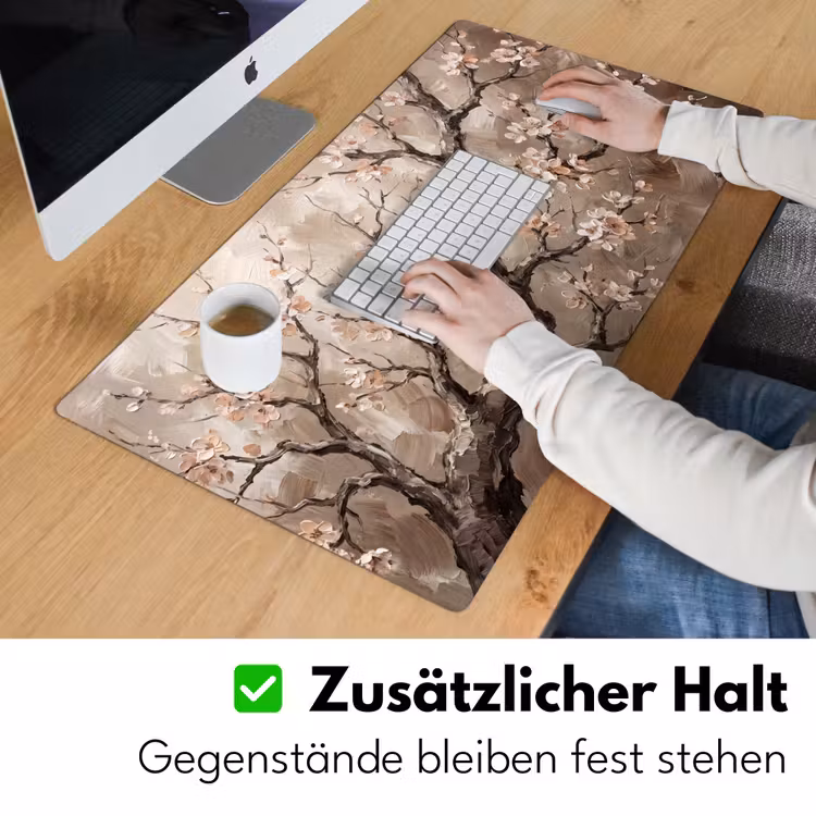 Bloesem - Takken - Schilderij - Beige - Serene Muismat XXL klein -ysfeer3_duits