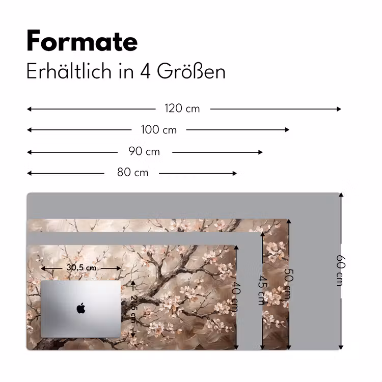 Bloesem - Takken - Schilderij - Beige - Serene Muismat XXL klein -ysfeer5_duits
