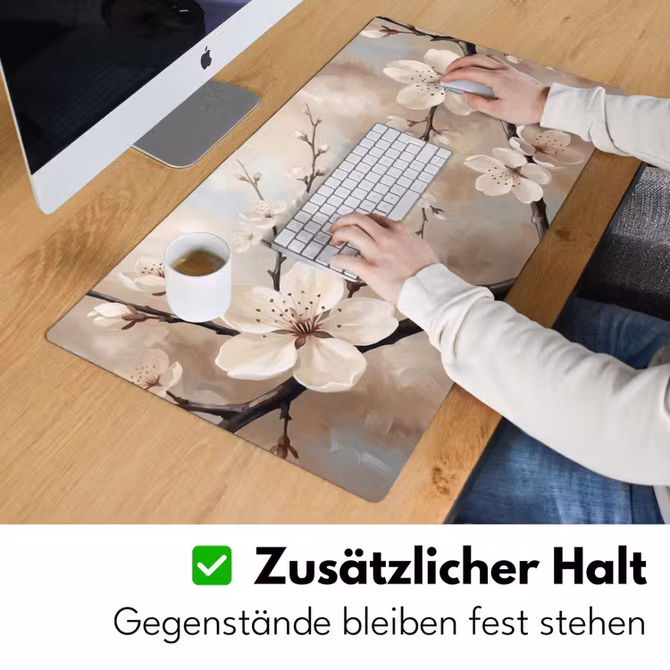 Bloesem - Takken - Schilderij - Beige - Serene Muismat XXL klein -ysfeer3_duits