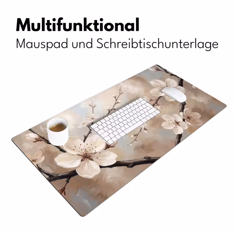 Bloesem - Takken - Schilderij - Beige - Serene Muismat XXL klein -ysfeer4_duits