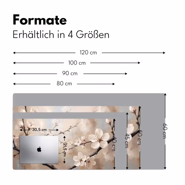 Bloesem - Takken - Schilderij - Beige - Serene Muismat XXL klein -ysfeer5_duits