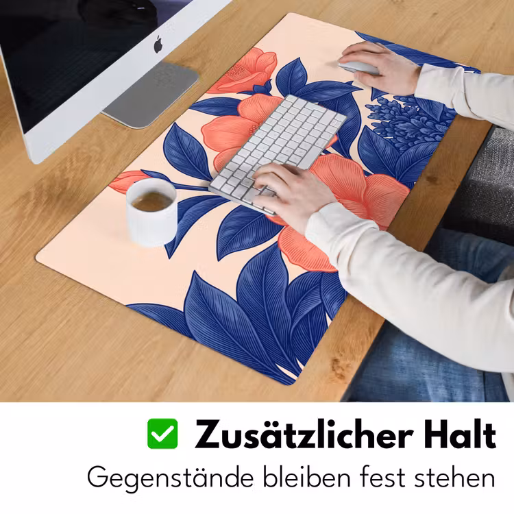 Schreibtischunterlage - Blüten – Blätter – Botanik - Bloemen - Bladeren - Botanisch Muismat XXL klein