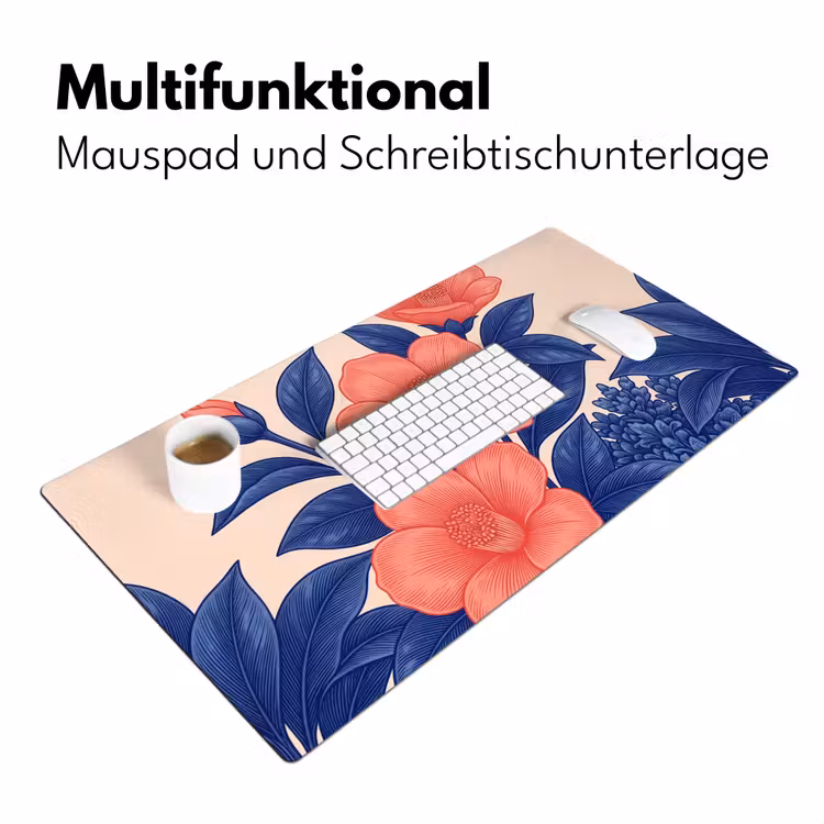 Schreibtischunterlage - Blüten – Blätter – Botanik - Bloemen - Bladeren - Botanisch Muismat XXL klein