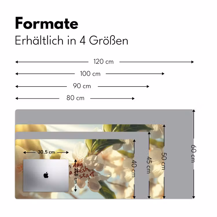 Bloesems - Zonlicht - Quote - Wit Muismat XXL klein -ysfeer5_duits