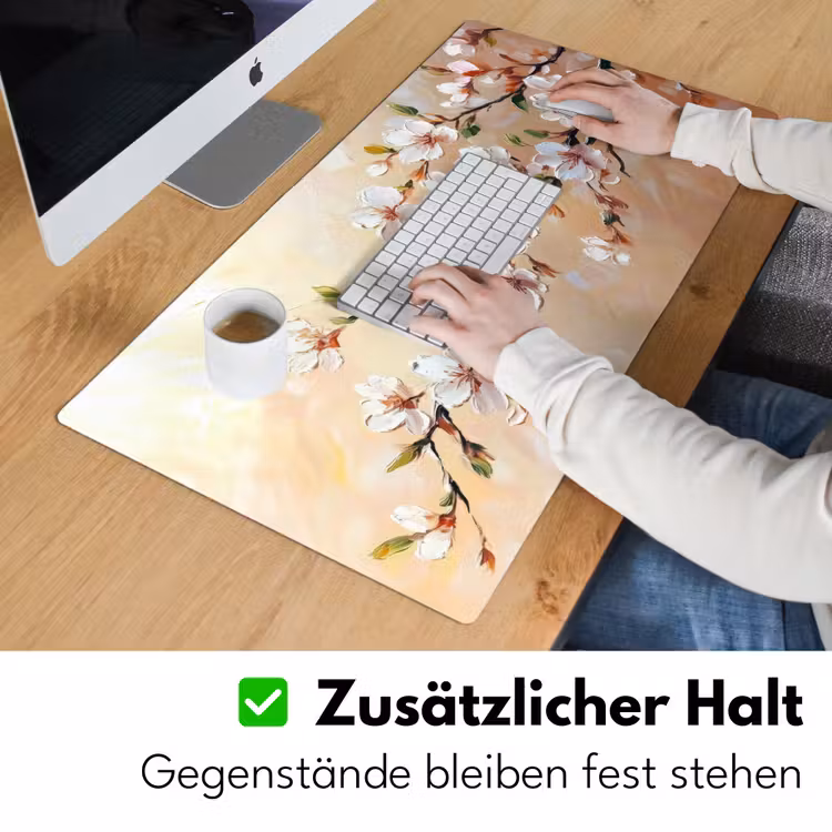 Bloesemtakken - Schilderachtig - Roze Muismat XXL klein -ysfeer3_duits