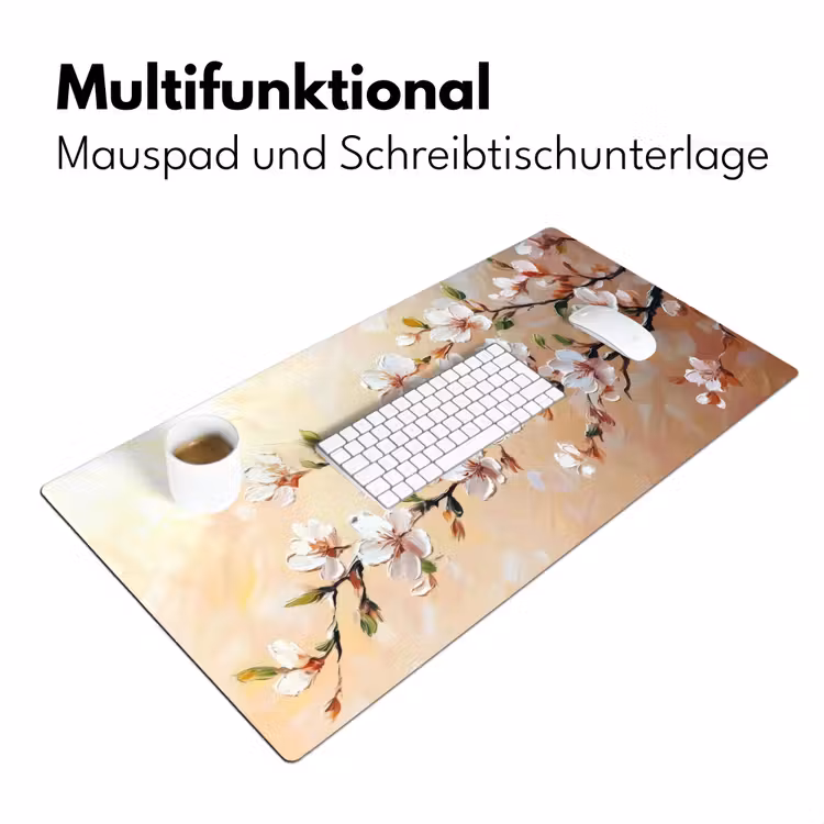 Bloesemtakken - Schilderachtig - Roze Muismat XXL klein -ysfeer4_duits