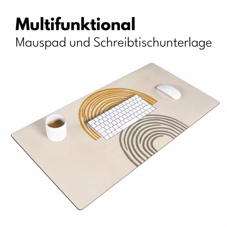 Bogen - Lijnen - Oranje - Minimalistisch Muismat XXL klein -ysfeer4_duits