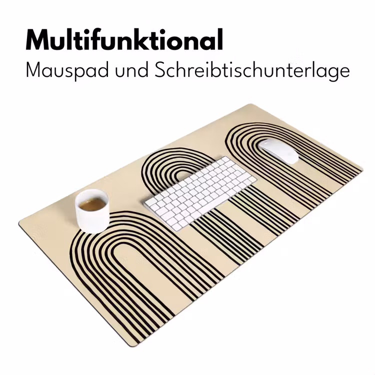 Boogvormen - Zwart - Strak Muismat XXL klein -ysfeer4_duits