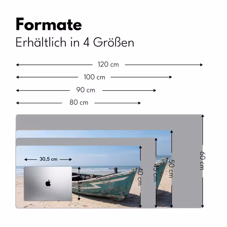 Boot - Zandstrand - Zee Muismat XXL klein -ysfeer5_duits